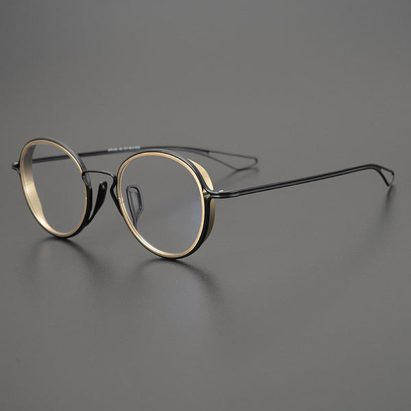Gene Retro Round Titanium Ultra-Light Glasses Frame