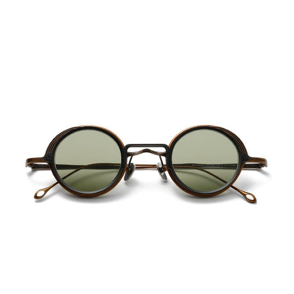 Boell Round Titanium Glasses Frame With Magnetic Sunglasses Clips