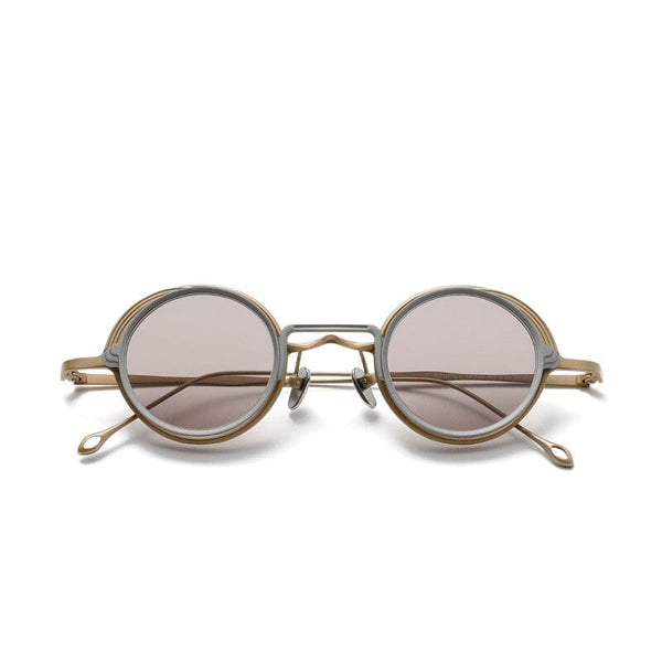 Boell Round Titanium Glasses Frame With Magnetic Sunglasses Clips