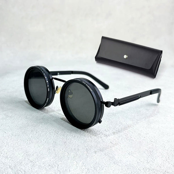 Adjustable Tint Polarized Round Sunglasses | ND9 Stepless 1-9 Gears