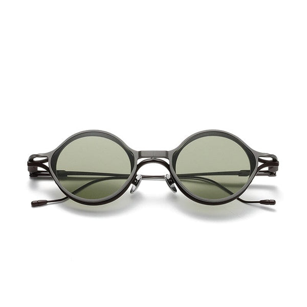 Zoba Round Titanium Glasses Frame With Magnetic Sunglasses Clips