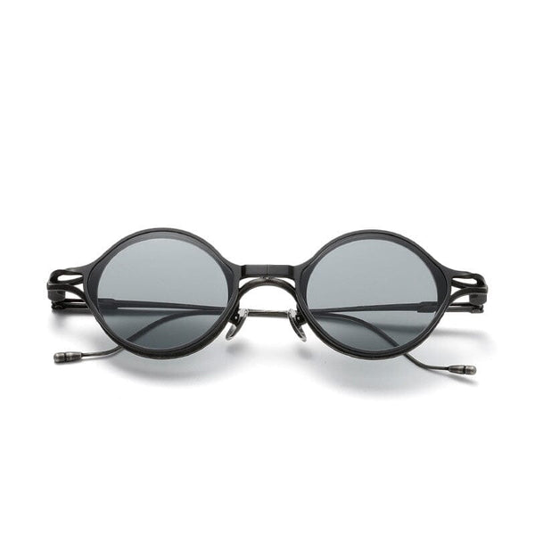 Zoba Round Titanium Glasses Frame With Magnetic Sunglasses Clips