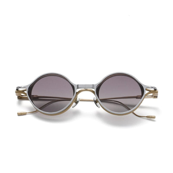 Zoba Round Titanium Glasses Frame With Magnetic Sunglasses Clips