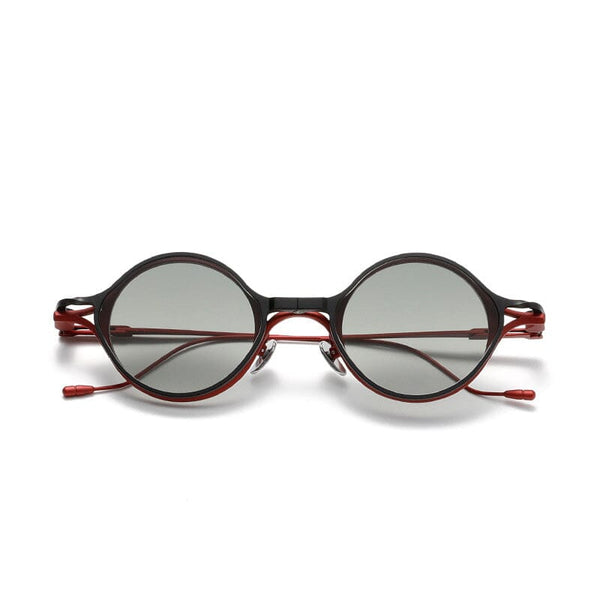 Zoba Round Titanium Glasses Frame With Magnetic Sunglasses Clips