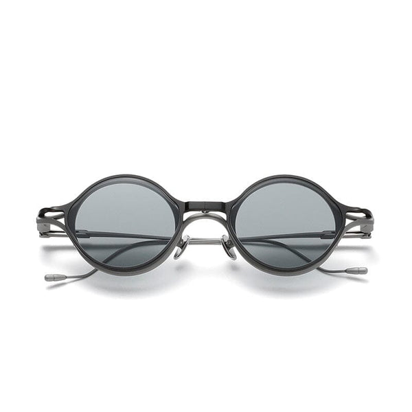 Zoba Round Titanium Glasses Frame With Magnetic Sunglasses Clips