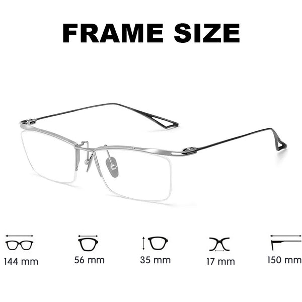 Retro Titanium Square Glasses Frame 1676