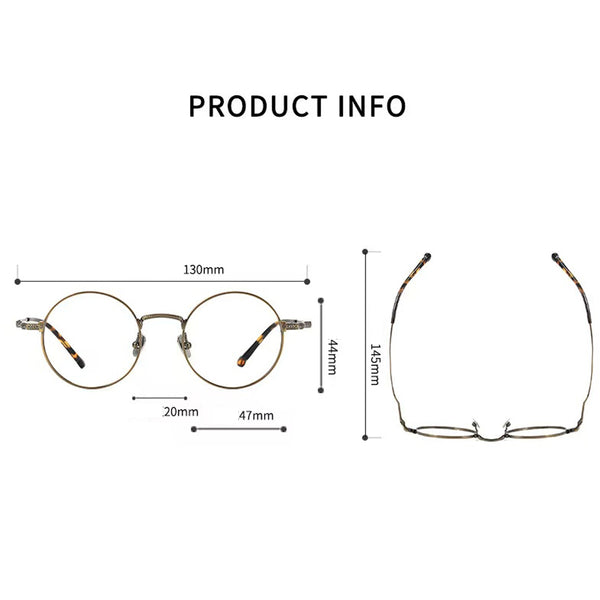 Seely Vintage Titanium Round Glasses Frame