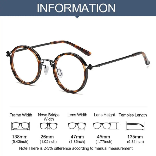 Kay Retro Round Optical Metal Glasses Frame