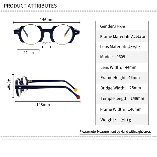 Sinjin Round Acetate Personalized Eyeglasses Frames