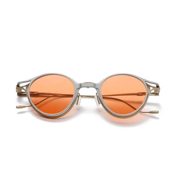 Velev Oval Titanium Glasses Frame With Magnetic Sunglasses Clips