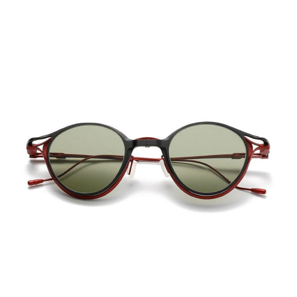 Velev Oval Titanium Glasses Frame With Magnetic Sunglasses Clips