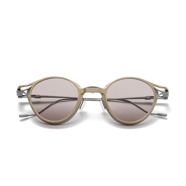 Velev Oval Titanium Glasses Frame With Magnetic Sunglasses Clips