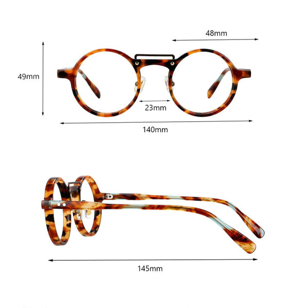 Van Vintage Round Acetate Optical Glasses Frame