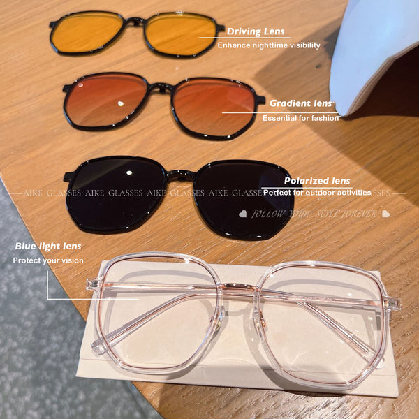 4-in-1 Magnetic Aluminum Magnesium Titanium Sunglasses CMS1006