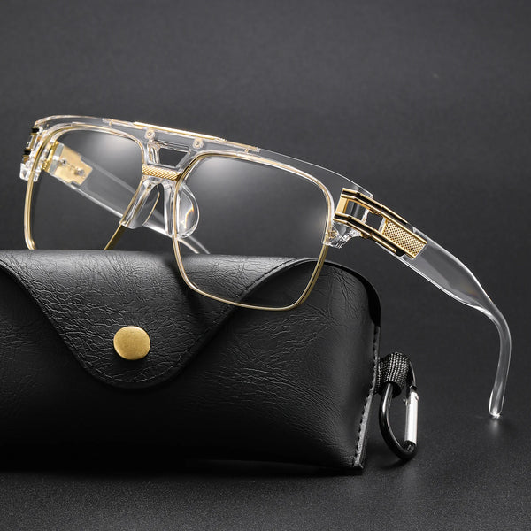 Ken Oversized Luxury Squre Metal Eye Glasses Frame-gg