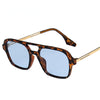 Retro Double Bridges WomenFashion Pink Gradient Eyewear Trending Hollow Leopard Blue Sun Glasses Men Shades