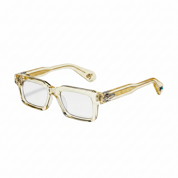 Velora Turquoise Acetate Square Luxury Eyeglasses Handmade Designer Frame