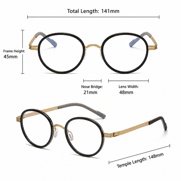 Romel Retro Oval Titanium Business Glasses Frame