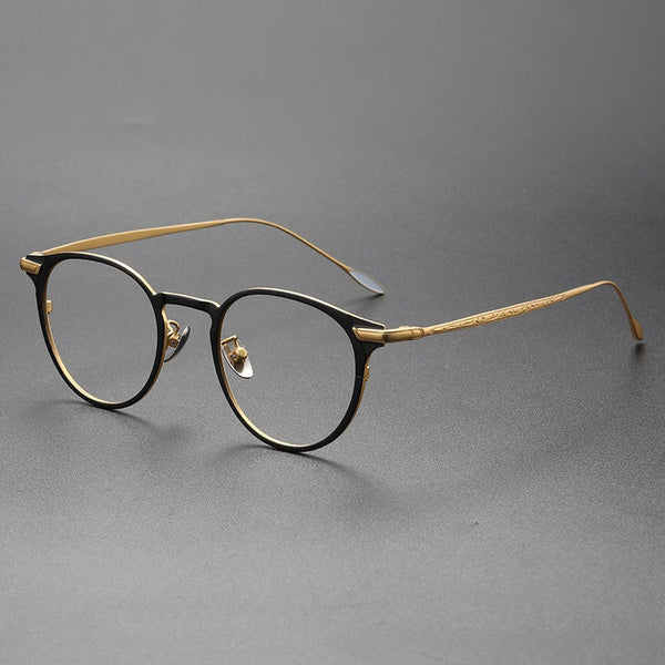 North Ultra-light Pure Titanium Vintage Round Eyeglasses Frame