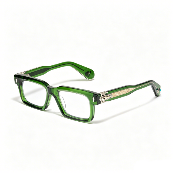 Velora Turquoise Acetate Square Luxury Eyeglasses Handmade Designer Frame