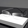 Ultra-Light Titanium Rectangle Rimless Glasses