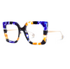 Square Blue Floral Eyeglasses