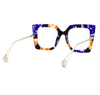 Square Blue Floral Eyeglasses