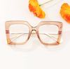 Square Blue Floral Eyeglasses