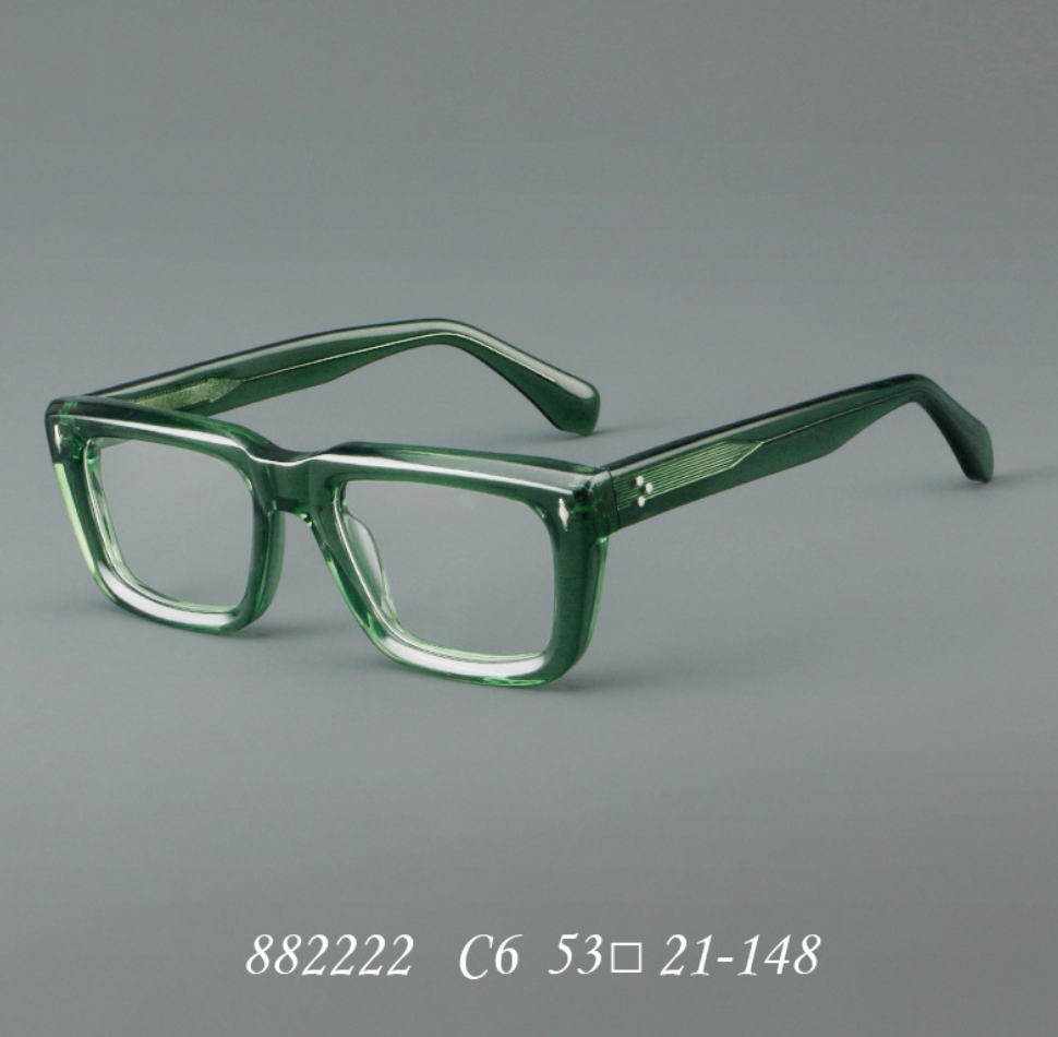 Sutton Retro Rectangle Acetate Glasses Frame – Charmoo