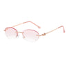 WOMEN'S DIAMOND CUT RIM RIMLESS ANTI-BLUE LIGHT GLASSES