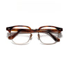 Zino Retro Rectangle Titanium Browline Glasses Frame