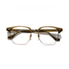 Zino Retro Rectangle Titanium Browline Glasses Frame