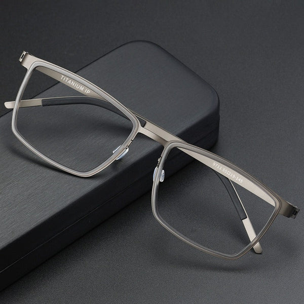 Lingo Titanium Vintage Rectangle Eyeglasses Frames