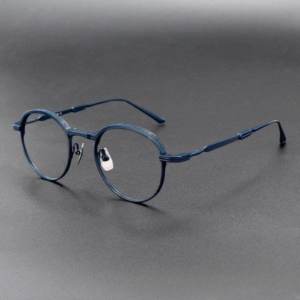 Ngo Vintage Round Titanium Foldable Eyeglasses Frame