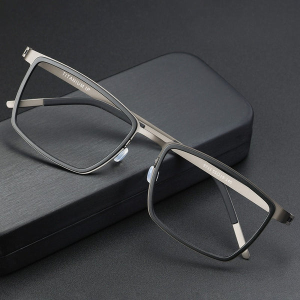 Lingo Titanium Vintage Rectangle Eyeglasses Frames