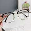 WOMEN'S FASHIONABLE METAL HALF FRAME ANTI-BLUE LIGHT READING GLASSES