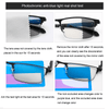 Vintage Retro Round Acetate Anti-Blue Light Photochromic Reading Glasses - LHBS2501