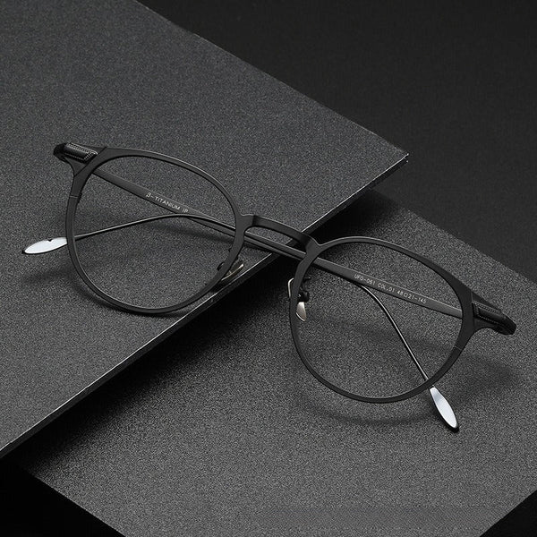 North Ultra-light Pure Titanium Vintage Round Eyeglasses Frame