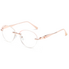 WOMEN'S FASHION RIMLESS DIAMOND CUT EDGE ANTI-BLUE LIGHT READING GLASSES