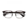 Zino Retro Rectangle Titanium Browline Glasses Frame