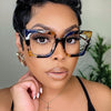 Flower Square Glasses Frames For WomenTrends Luxurious Design Clear Lens Oversize Eyeglasses Fashion Styles