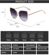 Cat Eye Sunglasses Women Vintage Fashion Metal Frame Clear Lens Sun Glasses Unique Flat Ladies Eyewear UV400 R058