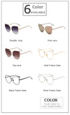 Cat Eye Sunglasses Women Vintage Fashion Metal Frame Clear Lens Sun Glasses Unique Flat Ladies Eyewear UV400 R058