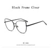 Cat Eye Sunglasses Women Vintage Fashion Metal Frame Clear Lens Sun Glasses Unique Flat Ladies Eyewear UV400 R058