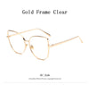 Cat Eye Sunglasses Women Vintage Fashion Metal Frame Clear Lens Sun Glasses Unique Flat Ladies Eyewear UV400 R058