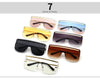 Luxury Gradient Sunglasses Women Trendy Brand One Piece Sun Glasses Rimless Oversized Frame Female Shades UV400