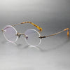 Titanium Semi-Rimless Round Glasses Frames KMN272