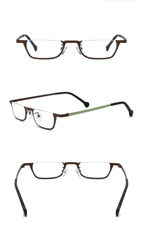 Pure Titanium Square Half Rim Eyeglasses Frame - CM185851