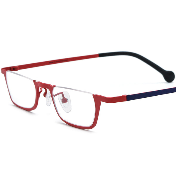 Pure Titanium Square Half Rim Eyeglasses Frame - CM185851
