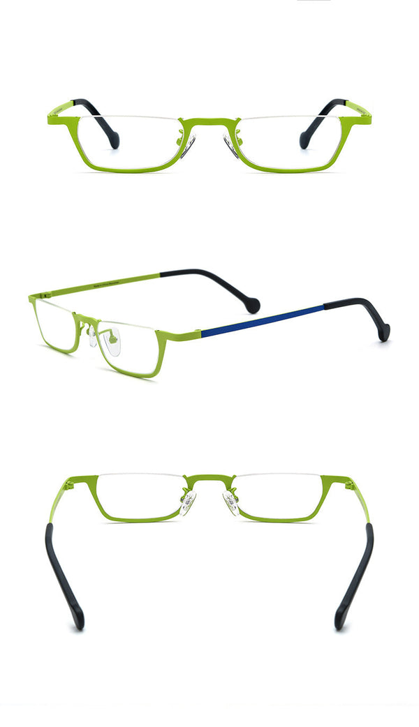 Pure Titanium Square Half Rim Eyeglasses Frame - CM185851